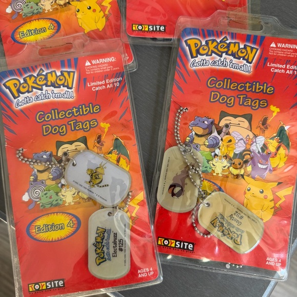 Vintage 1999 Pokemon Dog Tag Necklace lot - Picture 2 of 6
